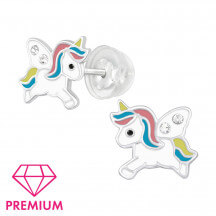 Unicorn Jumping Sterling Silver Earrings
